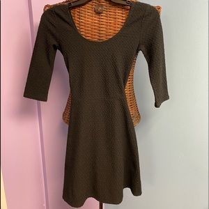 Hollister Black Textured Zigzag Open Back Skater Dress
